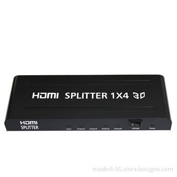 Black 3D 1X4 HDMI SplitterNew